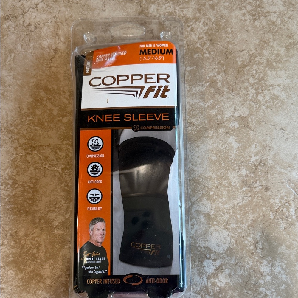 Copper Fit Knee Sleeve - Black and Orange Packaging